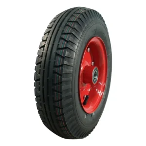 luchtband + wiel 4.00-8 V-40 8PR + 3.00D-8 ET0 NL100 staal rood