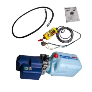 hydr. compactaggregaat DC24V-3KW 8.0l kunststof tank afstandbediening met kabel